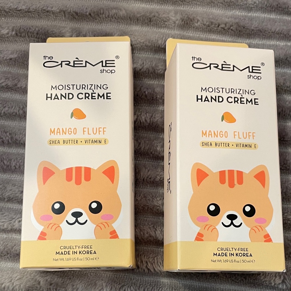 The Crème Shop Mango Fluff Moisturizing Hand Crème bundle set of two- Cream